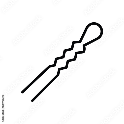 Minimalist Line Art Illustration of a Classic Bobby Pin Hair Accessory