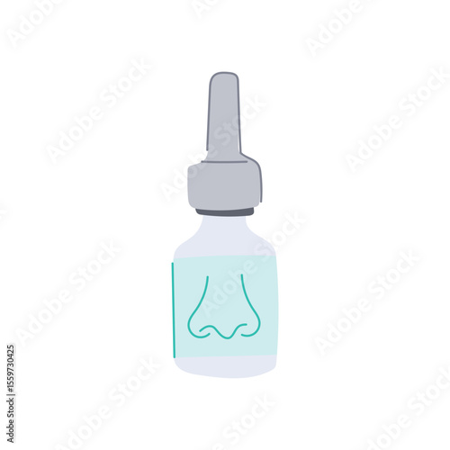 sinus nasal spray bottle cartoon vector illustration