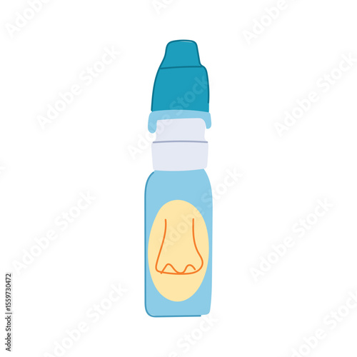rinse nasal spray bottle cartoon vector illustration