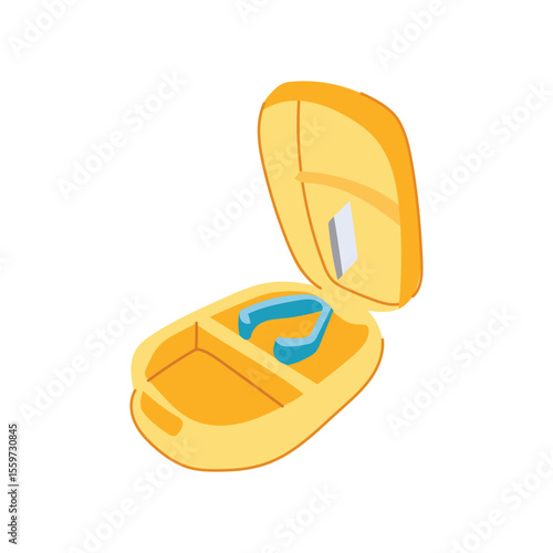 dosage pill cutter cartoon vector illustration