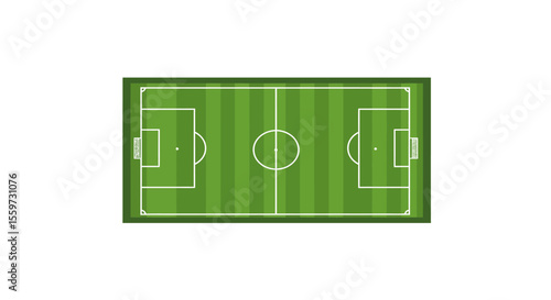 Soccer field in flat style. Football stadium vector illustration on white background. Sport plan sign business concept. 