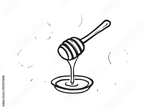 Organic honey flow drawing clean minimal outline vector