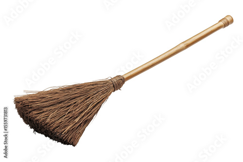 Wallpaper Mural A traditional broom with a wooden handle and natural bristles on a white isolate background. Torontodigital.ca