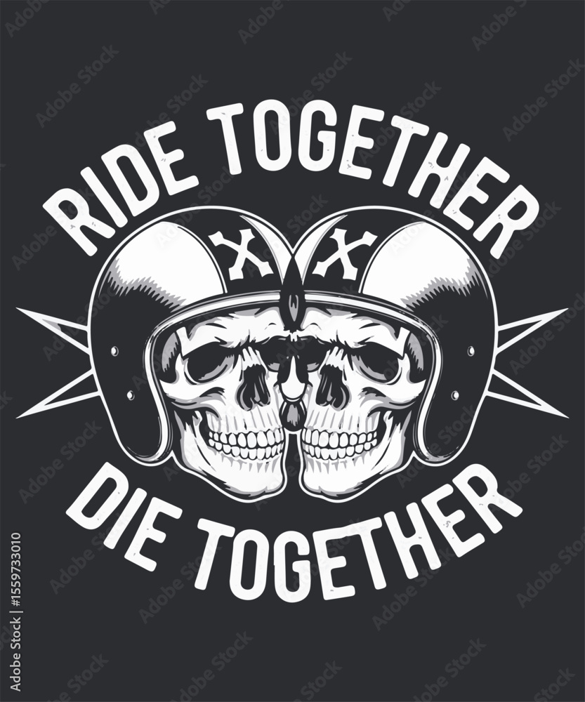 Fototapeta premium Ride or Die Couple Graphic Design