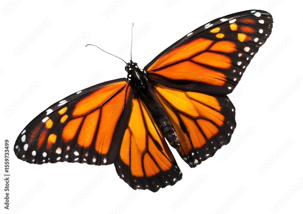 Fototapeta premium Colorful butterfly PNG isolated on a transparent background, perfect for designs.