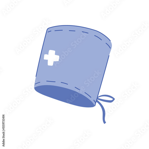 tieback surgical cap cartoon vector illustration