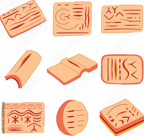 suture practice pad set cartoon vector illustration