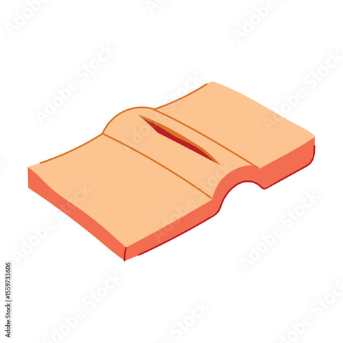 stitching suture practice pad cartoon vector illustration