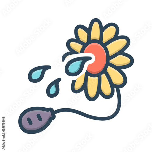 Vector color shadow icon for Squirting toy