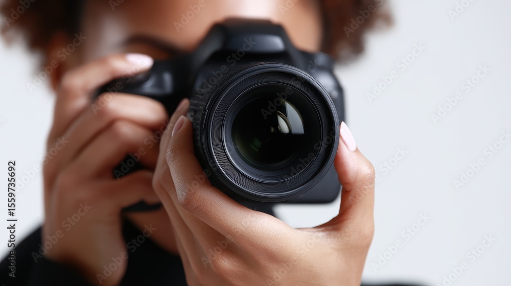 Photographer taking picture isolated on white background Photographer taking picture isolated on white background