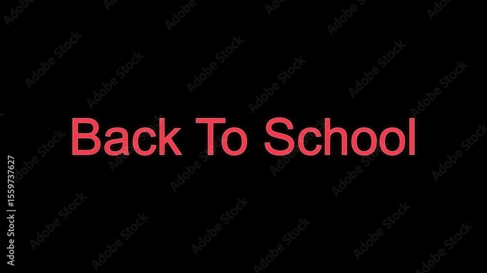 Back To School greeting animation, lettering text with waving background of letters embossed one by one Back To School greeting animation, lettering text with waving background of letters embossed one by one