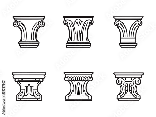 simple crown molding silhouette vector line art minimal style