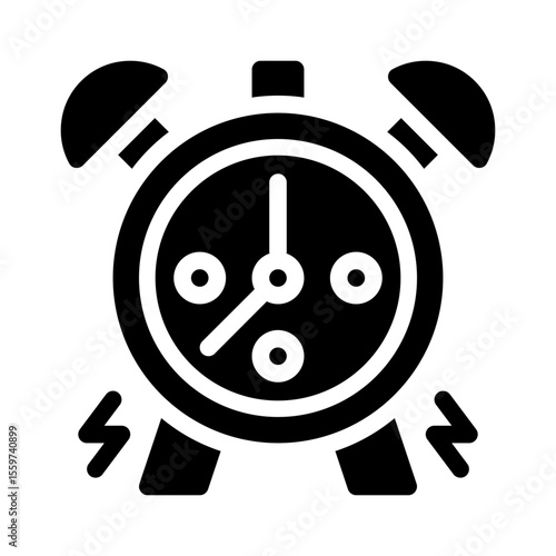 alarm clock glyph icon