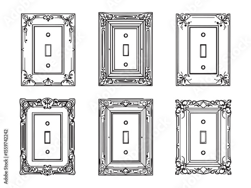 Simple line art of classic light switch plate design