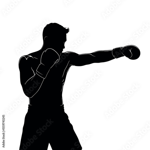 silhouette of a man boxing 01