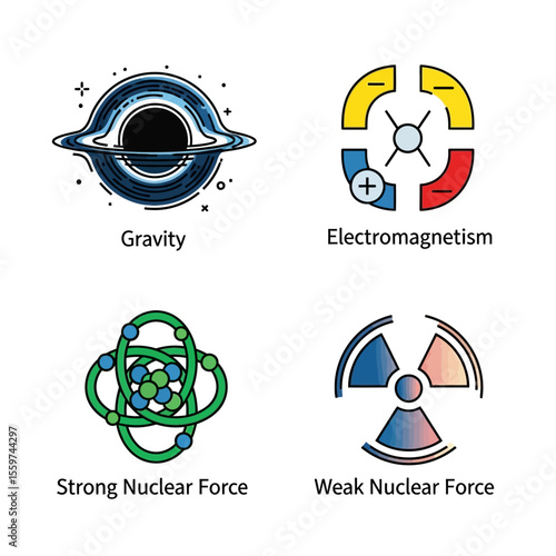Colorful Fundamental Forces Illustration