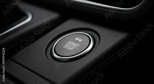 Wallpaper Mural A close up of a car's start stop button on a dark console with subtle lighting and sleek design Torontodigital.ca
