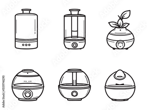 simple sleek humidifier outline vector art for design