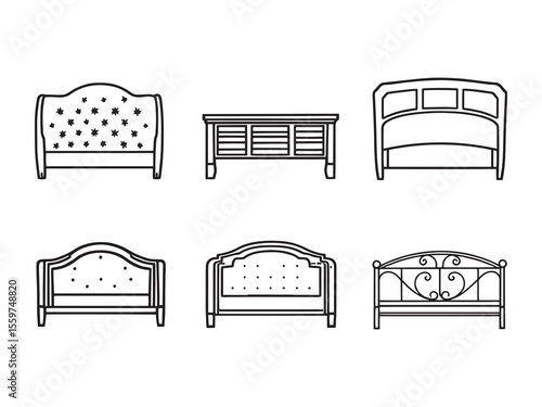 stylish contemporary headboard sketch vector graphic