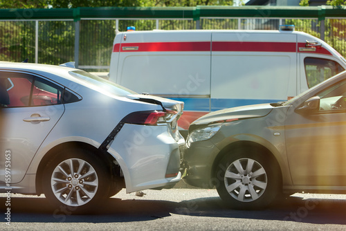 Photos Two cars involved in a rear-end collision