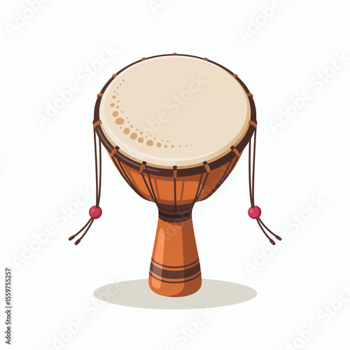 Colorful Cartoon Illustration of an African Djembe Drum