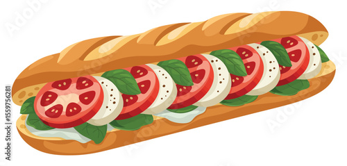 Delicious Caprese Sandwich on a Baguette