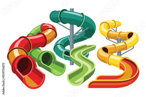 Colorful Water Slides Collection for Amusement Park