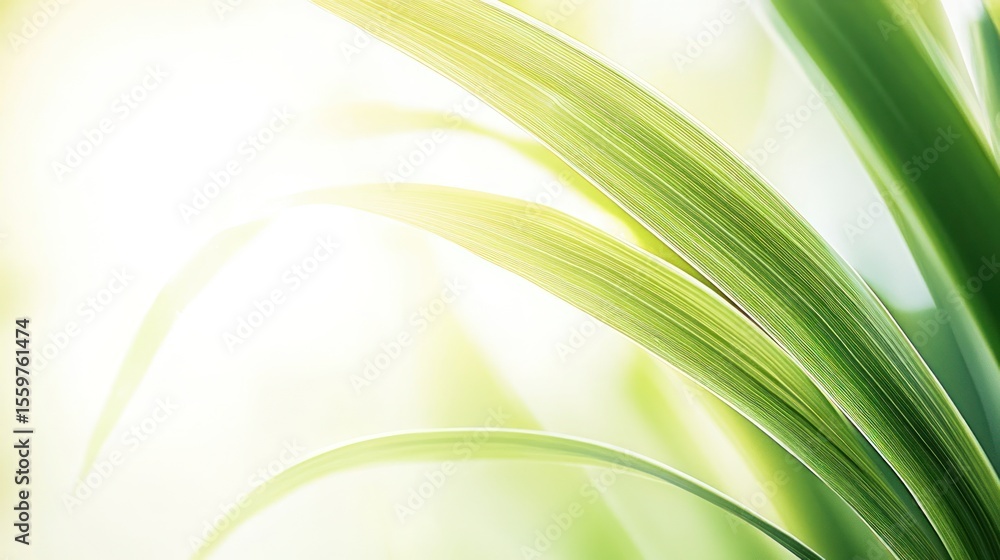 Obraz premium Delicate Green Leaf Veins, Soft Light, Natural Beauty