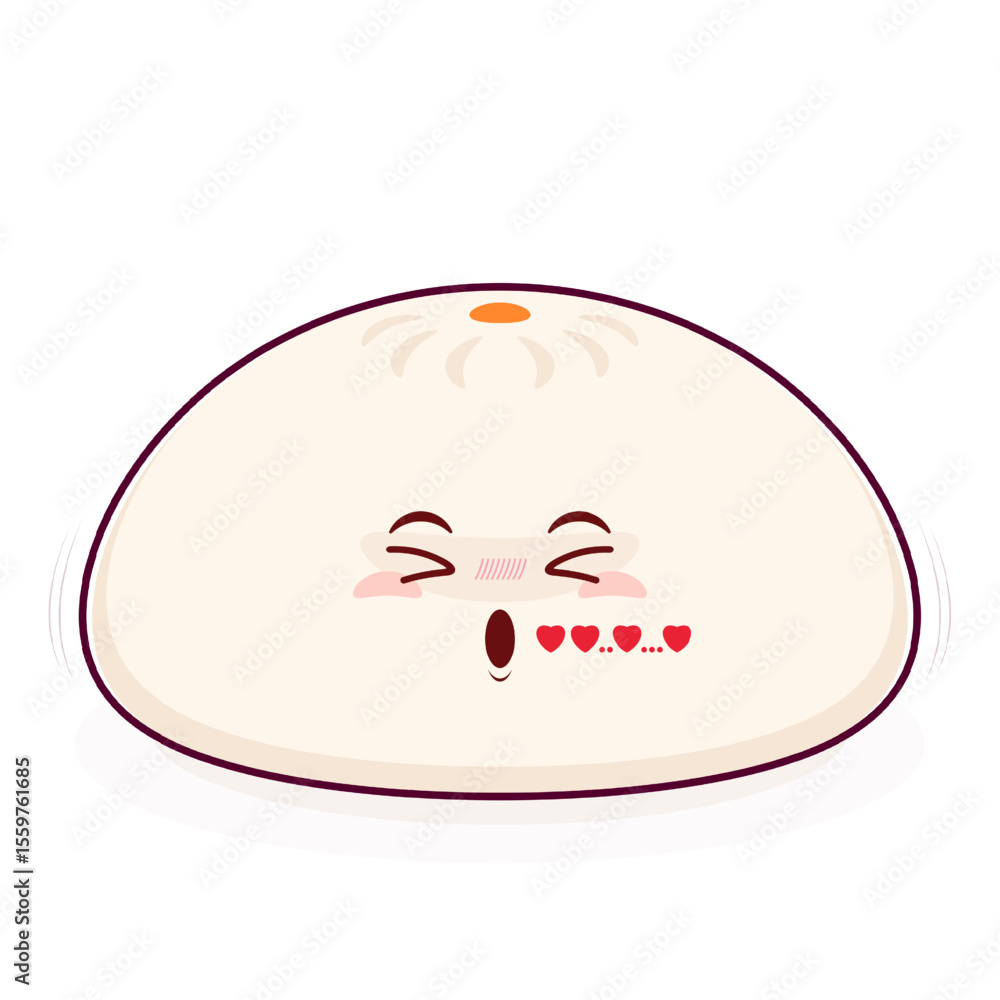 steamed buns whistling love face cartoon cute steamed buns whistling love face cartoon cute