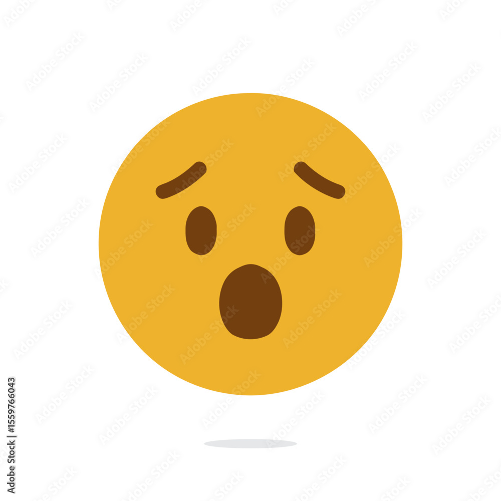 Fototapeta premium Simple vector illustration of a surprised face emoji.