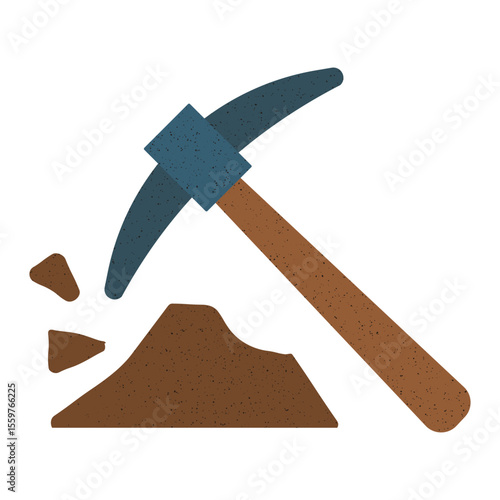 Miners tools for excavating earth in a construction or mining setting during daylight hours