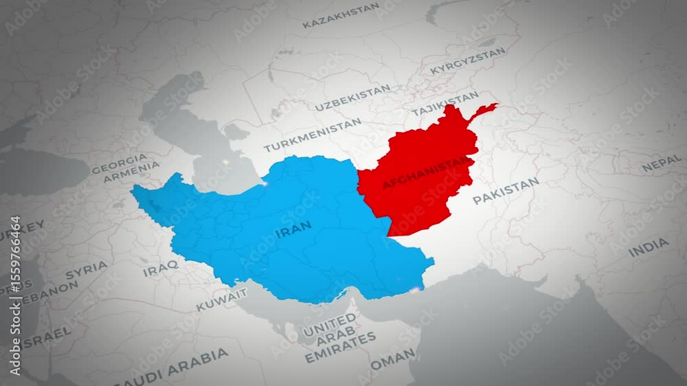 iran-afghanistan-map-animation-border-region-and-geopolitical