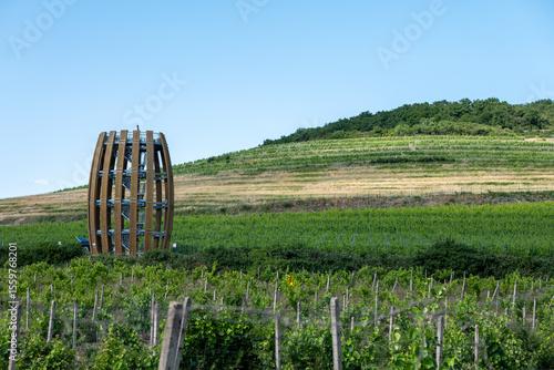 Принти на полотні Observation tower shaped like a wine barrel in Tokaj wine region, Slovakia