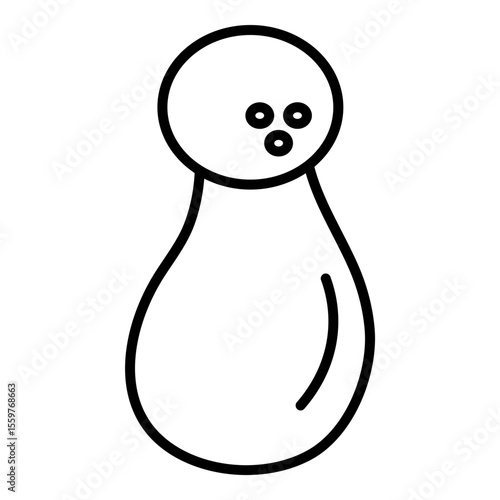 Bowling pin with three holes.