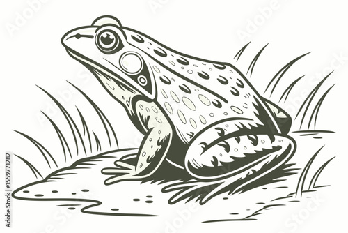 Hand-Drawn Frog Sketch Vector