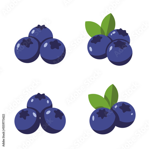 Blueberry fruit icon in flat style. Bilberry vector illustration on white background. Sweet berry sign business concept.