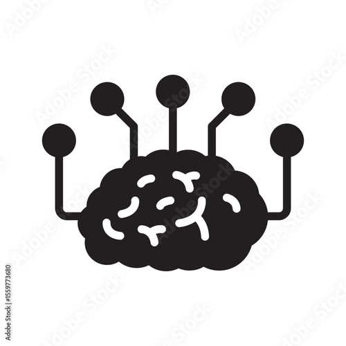 Brain structuring Vector Icon which can easily modify or edit