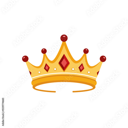 Princess crown icon in flat style. Queen diadem vector illustration