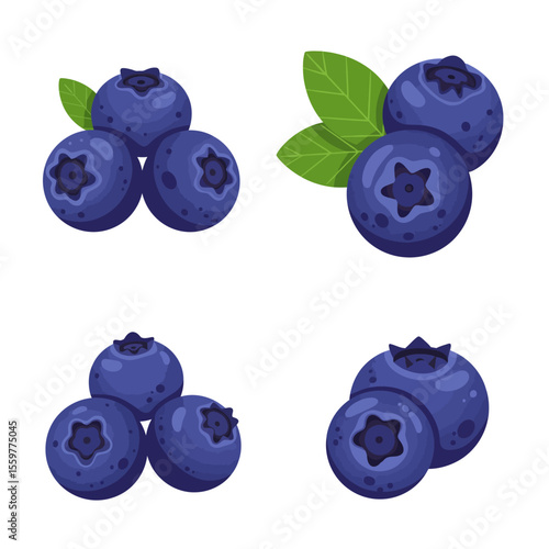 Blueberry fruit icon in flat style. Bilberry vector illustration on white background