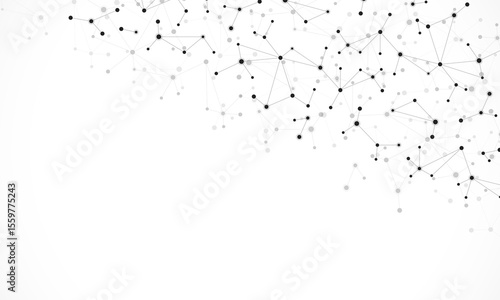 Molecular structure and genetic engineering, molecules DNA, neural network, scientific research. Abstract background for innovation technology, science, healthcare, and medicine