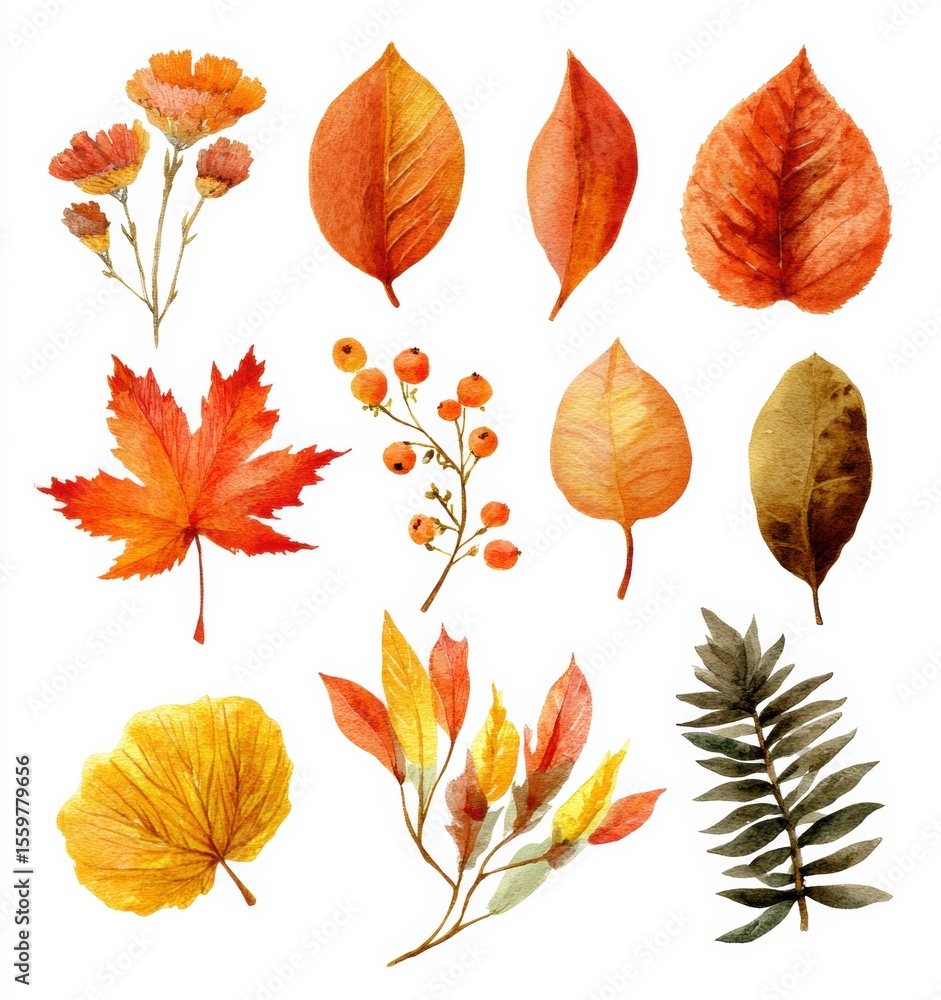 Fototapeta premium collection of autumn leaves