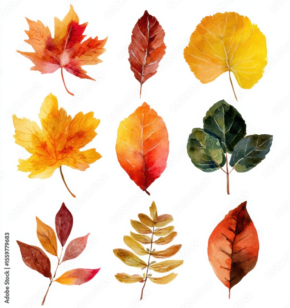 Fototapeta premium set of autumn leaves