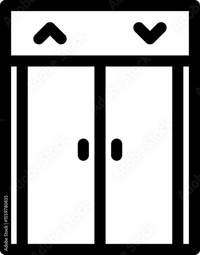 Lift icon with line and simple style