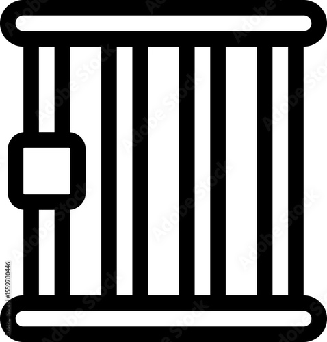 Jail icon with line and simple style