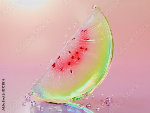 Vibrant Watermelon Slice Gelatin Dessert