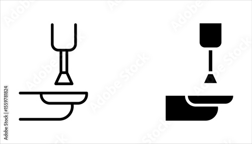 Nail polish salon icon set. fingernail painting. Nail care icon in line style on white background