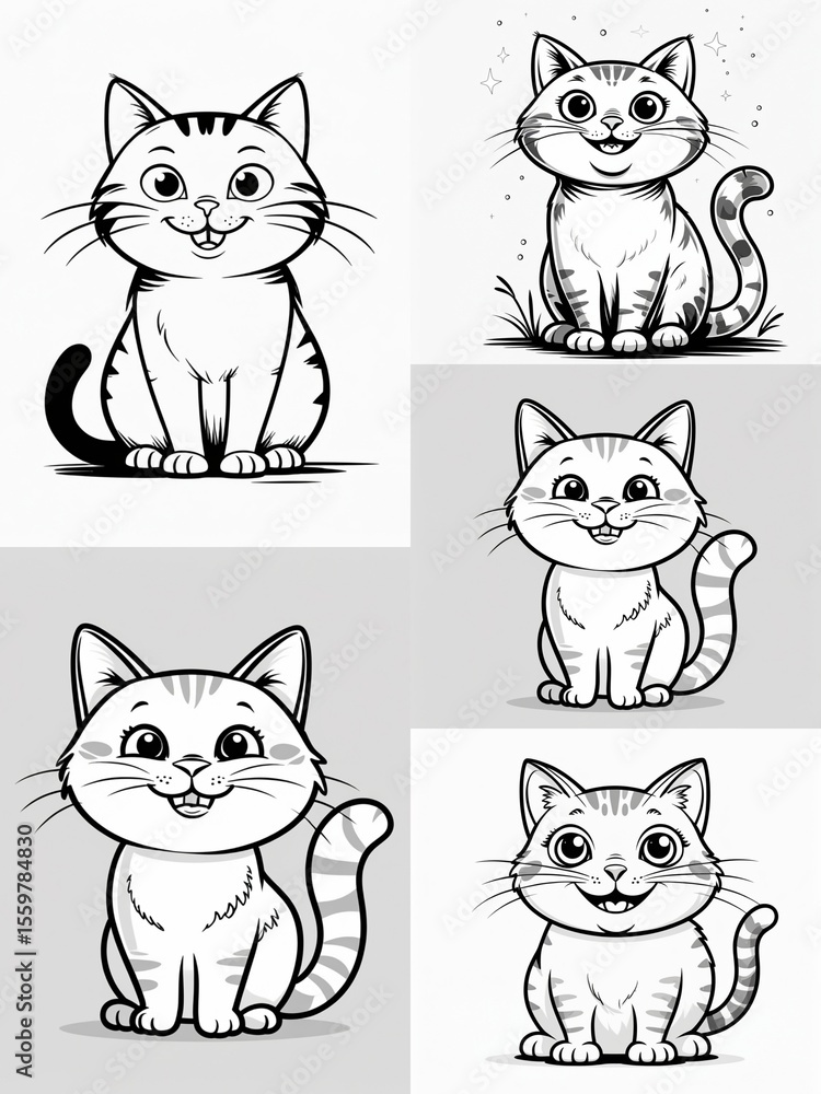 Obraz premium set of funny cats