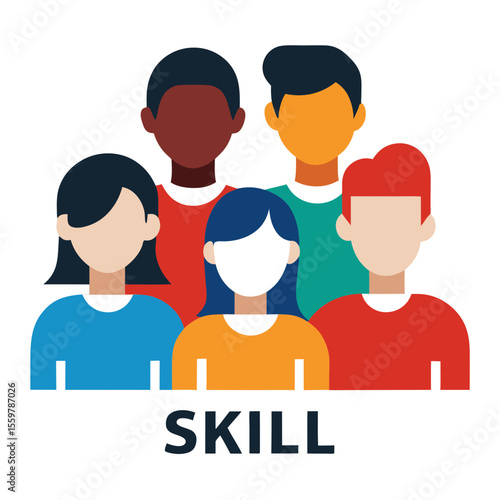 Diverse group of people representing skill development and teamwork