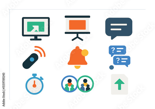 Energy Icon Set. Solid, filled icons set of energy types for burners: gas flame, electric current, induction