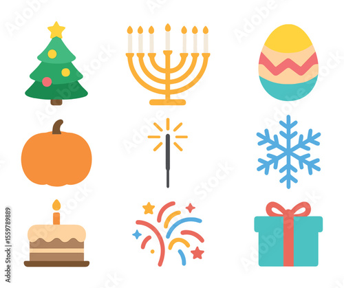 Time Management Icons. Solid, filled icons set of time management habits: hourglass, daily planner, priority